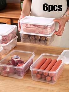 10/6/1pcs Sealed Food Storage Containers, Transparent Plastic Meal Boxes With Lids, Suitable For Refrigerator, Freezer And Food Storage Room, Stackable, For Kitchen And Outdoor Food Storage, Organize Messy Kitchen - Multicolor - View 15