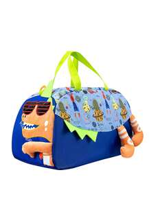 1个便携式旅行包，印有可爱的卡通独角兽/兔子/蛋糕/鲨鱼/恐龙等新颖造型。大容量、轻便耐磨的单肩斜挎包，配有舒适宽肩带，肩带长度可调节，满足基本收纳需求，适合旅行、户外活动、露营等场合，也适合万圣节、感恩节、圣诞节等节日。