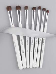 眼部化妆刷套装，高级7支眼影刷，专业眼影刷，适用于眼影、唇部、斜角、眼线，柔软毛质，木质手柄。 - 彩色 - 查看 8