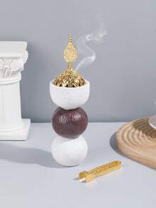 1 Piece/1 Set Modern Black-And-White Resin Cylinder Incense Burner, Which Combines The Functions Of An Exquisite And Stylish Bakhoor Burner And A Minimalist Bakhoor Holder. Mabkhara,Arabic Incense Holder - Multicolor - View 16