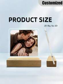 2D平面单件定制亚克力相框，适用于婚礼、生日、周年纪念日 - 可添加您自己的照片、姓名/文字 - 珍藏回忆的理想礼物，照片展示，生日纪念相框，圣诞相框，派对相框，摄影装饰，照片收纳，桌面照片架，家居装饰客厅 - 多色 - 查看 5