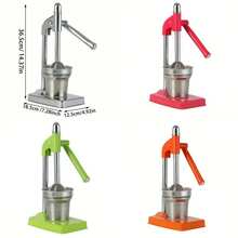 不锈钢手动榨汁机 - 商用及家用皆宜，结构坚固耐用，易于清洁，无需电源，适用于橙子、葡萄柚、柠檬、苹果、浆果、蔬菜等水果 - 餐厅及家庭厨房的理想之选 - 彩色 - 查看 10