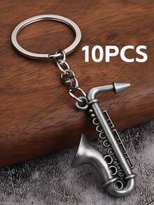 1pc Mini Saxophone Metal Keychain, Bohemian Style Musical Instrument Pendant | Music Themed Small Gift, Thoughtful For Father, Creative For Friends, Fun For Children, Dopamine Decor Christmas - Multicolor - View 23