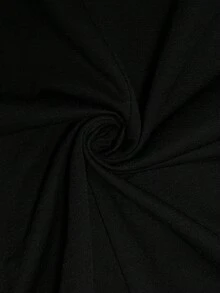 Quần nữ dáng rộng kẻ sọc phối màu tương phản, có cúc cài bên hông, kiểu dáng thời trang đi nghỉ mát, cỡ lớn. - màu đen - Xem 8