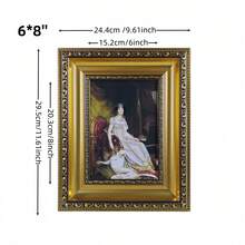 1 ramă foto decorativă pentru birou, în stil vintage, independentă sau montabilă pe perete, potrivită pentru fotografii de dimensiuni A4 / 15,2 x 17,8 cm până la 25,4 x 25,4 cm - Sculptură antică în aur - Vizualizare 11
