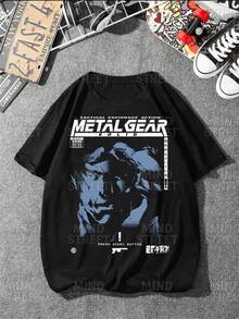 Unisex T-Shirt Video Games Game Metal Gear Solid Men Women 100% Cotton Top Premium Streetwear Launch Immediate Shipping Various Colors!! Plus Size - màu đen - Xem 1
