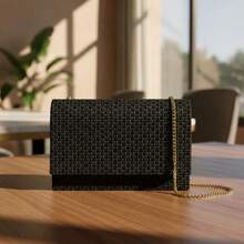 Women's 2-Piece Straw Crossbody Bag Set - Handbag And Evening Bag With Crossbody Strap - màu đen - Xem 5