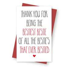 1 Pc Funny Birthday Card For Bestie With Personalized Design Best Friend Greeting Card Perfect For Birthday Card Gift Card Greeting Card Thank You Card Christmas Card Wedding Party Graduation Party Any Occasion With Envelope - Multicolor - View 6