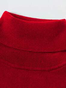 Men's Solid Color Casual Turtleneck Long Sleeve Sweater, Autumn/Winter