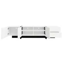 190 Cm TV Cabinet With 3 Doors, 2 Drawers - Black and White - View 11