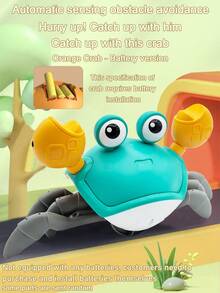 2 Styles Battery-Powered Or Rechargeable Funny Crab Walking Toy, Sensory Stress Relief Toy, Creative Crawling Escape Toy, Interesting Pretend Play Toy, Great Gift For Kids, Boys And Girls, Birthday, Holiday - Multicolor - View 16