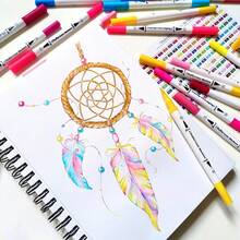 Ohuhu Markers For Adult Coloring Books No Bleeding 160 Colors Coloring Markers Water-Based Dual Tips Fineliner & Brush Drawing Pens Art Pens For Adults Sketch Journal - Maui - White - 160 色 - 查看 7