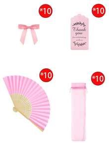 Vintage Bamboo Hand Paper Fan With Gift Bag - Pink Folding Hand Fan, Suitable For Weddings, Parties, Home Decor And DIY Crafts - Elegant Wooden Design, Also Suitable For Churches, Dance Events, Gifts, Party Decorations, Decorative Fans, Natural Wood Grain Surface - Multicolor - View 9