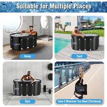 Upgrade 129 Gal XL Large Oval Ice Bath Tub For Athletes Collapsible Cold Plunge Tub - Multiple Layered For Post-Exercise Recovery Portable Bathtub For Home Gyms Indoor Outdoor Use - màu đen - Xem 6