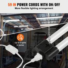 Paquete de 10 luces LED para taller, 4 pies, 40 W, accesorio de iluminación conectable para taller, 4500 LM, luces de techo para montaje en superficie y colgante, cables de alimentación de 59 pulgadas con interruptor de encendido/apagado, para garaje, almacén, taller en casa y oficina - 4500 LM - Ver 4