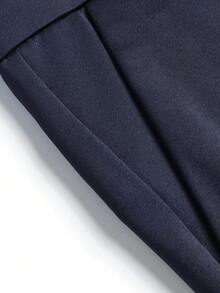 Men's Comfortable Slim-Fit Quality Business Dress Pants, Stretchy Straight Fit, Suitable For Holidays, Daily Wear, Commuting, Events, Weddings And More Occasions, For Fall - 藏蓝色 - 查看 9