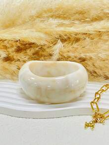 Bộ 3 vòng tay, vòng tay vàng, vòng tay bản rộng, vòng tay dày, bộ vòng tay, vòng tay bản rộng, vòng tay cho nữ, quà tặng cho cô ấy - trắng - Xem 9