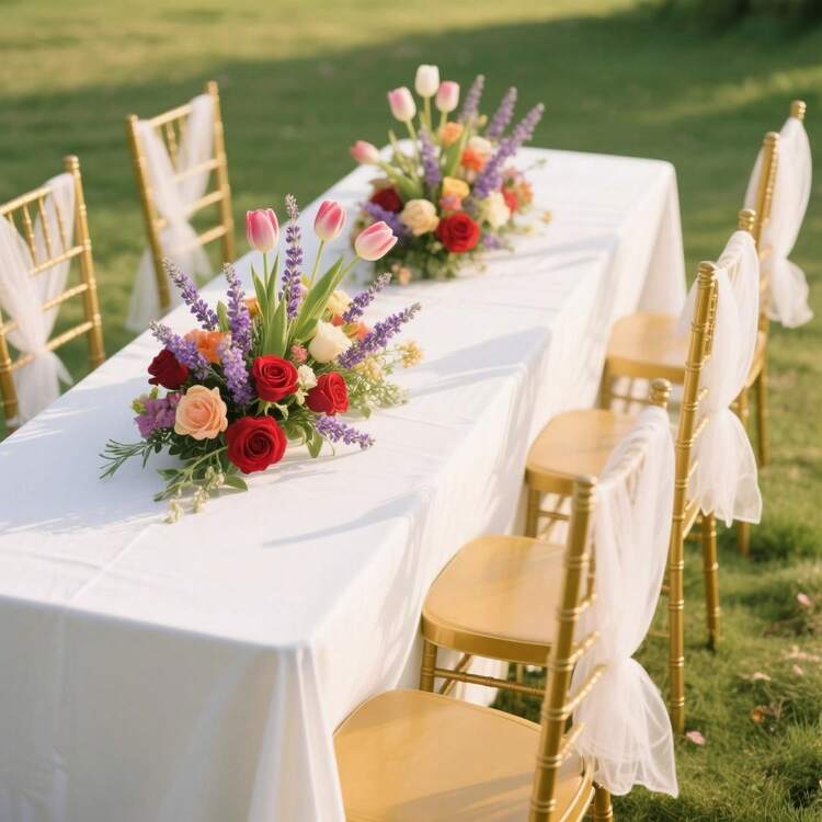 1pc White Tablecloth, Suitable For Dining, Friends Gathering, Wedding Decoration, High-End Restaurants, Hotels, Conference Rooms, Cafes, Outdoor Events, Durable, Comfortable And Elegant - White - View 7