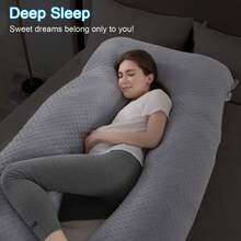Pregnancy Pillow For Sleep Support For Back, Stomach, Hips, Legs, Full Body Pregnancy Pillow For Pregnant Women, Pillow For Women And Side Sleepers - 淺灰-U形 - 查看 7