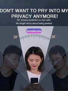 1pc Anti-Spy Tempered Glass Compatible With Iphone 15 14 13 12 11 Pro Max Mini Full Cover Privacy Screen Protector Compatible With Iphone X XR XS MAX - Black - View 5