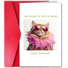 1 Pc Funny Cat Birthday Greeting Card Unique Pet Owner Gift Perfect For Friends Family Dog Cat Lovers Multi Occasion Use As Wedding Party Christmas Card Thank You Card Birthday Card With Matching Envelope - Nhiều màu - Xem 5