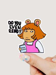 1pc "Do You Really Read?" Sticker, Library Card Sticker, Bookworm Sticker, Book Lover Gift, Bookworm Merchandise, Kindle Sticker, Adult Reader, Reading Enthusiast, E-Reader Sticker - Multicolor - View 8