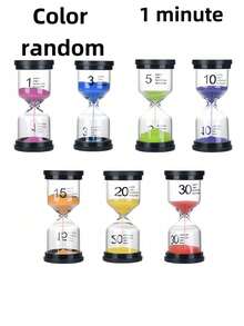 1/6 unidades de cronômetros coloridos requintados, enfeites de mesa para escritório, cronômetros de aprendizagem para escritório de 1 minuto/3 minutos/5 minutos/10 minutos/15 minutos/30 minutos, cronômetros de areia para artesanato em sala de aula, casa e escritório (cor aleatória)