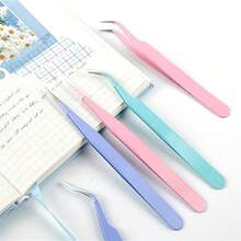 Hand Account Tweezers Stainless Steel Colorful Tweezers Macaron Stickers DIY Vintage Tweezers - 顏色隨機 - 2 件裝 - 查看 7
