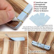 20PCS 50G Tape In Hair Extensions Human Hair 16-26Inch Remy Tape Ins Human Hair Extensions Highlight Color #12P613 Golden Brown Mix Bleach Blonde Fashion Extension, Seamless Silky Straight Skin Weft Double Sided Tapes Add Length For Woman Everyday Hairstyle Cosplay Daily Wedding Party Halloween Use - S12/613 - Xem 5