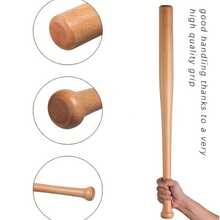 1支实心山毛榉木棒球棒，成人男士户外运动练习健身自卫工具，家用安防木棒，轻便耐用，握感舒适，户外露营自卫工具