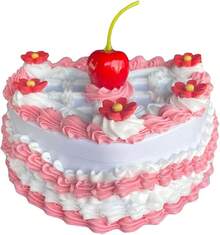 Heart Shaped Jewelry Box For Girls, Fake Cherry Pink Cake, Cute Kawaii Decorative Storage Accessories - 櫻桃 - 查看 13