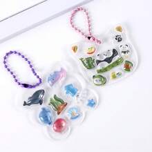 Pegatinas de panda de dibujos animados en 3D con relieve de cristal, pegatinas decorativas lindas para niñas, teléfonos - Multicolor - Ver 3
