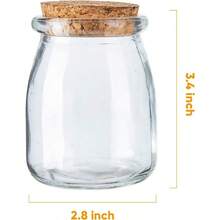 Brajttt Mini Yogurt Jars 30 Pack 7 Oz Glass Favor Jars With Cork Lids Pudding Containers With Lids Mason Jar Wedding Favors Honey Pot With Label Tags And String - 30pack - View 2
