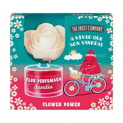 THE FRUIT COMPANY Flor Perfumada Sandía 55 ml – Flower Power – Ambientador difusor decorativo con flor absorbente | Aroma sandía dulce y fresca | Para hogar y oficina  ✅ Entrega de 1-3 días