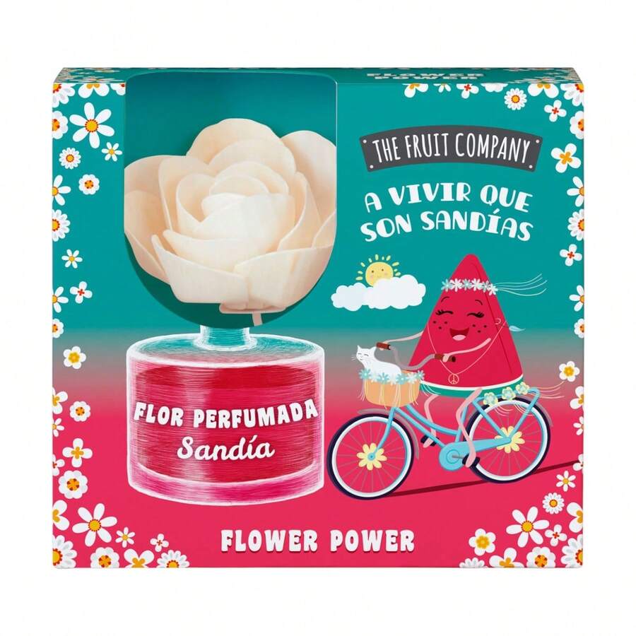 THE FRUIT COMPANY Flor Perfumada Sandía 55 ml – Flower Power – Ambientador difusor decorativo con flor absorbente | Aroma sandía dulce y fresca | Para hogar y oficina  ✅ Entrega de 1-3 días - 55 ml - Ver 1