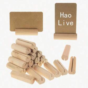 20 Pieces Wooden Table Number Holders For Wedding, Name Card Holders, Food Markers For Wedding Party