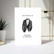 1 Pc Groomsmen Proposal Card With Will You Be My Groomsman Best Man Invitation Design Wedding Party Gift Perfect For Proposal Card Gift Card Greeting Card Thank You Card Birthday Card Christmas Card Wedding Party Graduation Party Any Occasion With Envelope - 彩色 - 查看 4