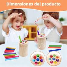 OYANIA 6 en 1 Juguetes Montessori Secuenciación de Cuentas,Clasificación y Apilamiento,Juego de Forma para Educativos,Juego de Pescar para Niños,Juguetes Divertidos para Bebes Digital(Versión Pesca) - D - Ver 2