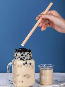 100支纸吸管，每支独立纸袋包装，纯白色一次性纸吸管，牛皮纸吸管，大直径12毫米/0.47英寸，非常适合珍珠、木薯、芋头、圆形、冷饮、果冻、奶昔系列饮品、巨型沙冰吸管、无色素奶昔吸管 - 彩色 - 查看 10