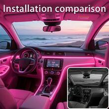 300cm/118.11inch RGB LED Car Interior Light Strip With Fiber Optic, 7 Colors, Sync With Music, USB LED Light Strip For Car, Music Mode Car Accessories, Perfect Gift Idea, Car LED And Neon Lights, Car High Brightness Neon Light Kit - 1 tow 1+118.11 Inch - 查看 3