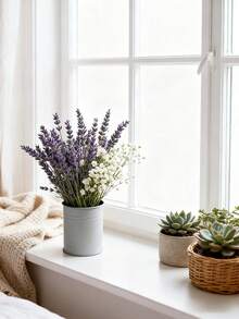 Vaso minimalista e elegante, campeão de , feito de metal de alta qualidade, com design externo branco. Versátil para decoração de casa, floriculturas e cafés, ideal para exibir flores e plantas. - Branco - Ver 3