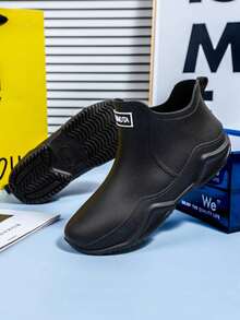 1 Pair Lightweight & Durable Short Rain Boots, Fashionable Water Shoes For Men & Women, Suitable For Outdoor, Slightly Larger Than Usual Size - Black - View 4
