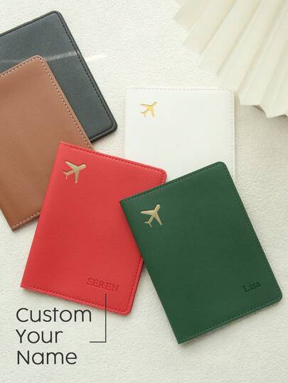 Takeoak Personalized Passport Cover Customized Imprinted Name Passport Customize Letters Cover Passport Holder Cover Travel Wallet Elegant Document Card Holder Unique Travel Gift Birthday Gifts For Anniversaries, For Christmas, For Holiday/ Vacation, For Outdoors/Outings/Travel/Hiking/Stadium/Sports/Climbing, All-Purpose, Large Capacity, Versatile, For Outdoors/Outings/Travel/Hiking/Stadium/Sports/Climbing, For Business/Commute/Work/Office,School Supplies,Back To School,For Office,For School,For Classroom,For Teacher Gifts,For University,For Colleague,For Dorm Rooms,For Teacher,For Boys And Girls,For Teenagers,Junior High School Students,Middle School Students,High School Senior High School Students,College Students,University Students,Freshman,Sophomore,Underclassmen,Family,Friends,Girlfriend,Boyfriend