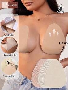 隐形无纺布聚拢乳贴文胸，无背带无肩带提拉贴，适合B-E罩杯，透气轻盈 - 彩色 - 查看 16