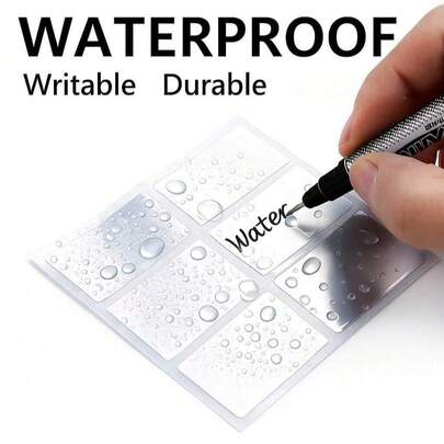 Waterproof, Oil-Resistant PET Label Stickers - Self-Adhesive, Reusable, Suitable For Food Containers, Jars, Kitchen Storage - Multipurpose Chalkboard Labels, Ideal For Spices, Cheese And Jewelry Displays