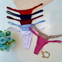 5 Thong Panties With Adjustable Straps - Women's Lingerie - Intimate Apparel - Sensual Thong - Multicolor - Ver 8
