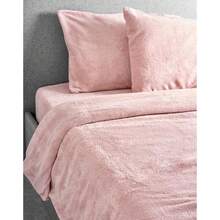 Rose Pink Teddy Fleece Duvet & Two Pillow Covers Set Super Soft - Hibernate Cosy Collection - King Size (230 X 200cm) - View 3