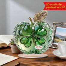 1/3件装亚克力四叶草装饰品，波西米亚风格，带巫师帽和小矮人图案，适合家居、办公室、爱尔兰主题幸运装饰，2D - 多色 - 查看 1