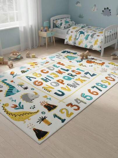 Dinosaur Letter Number Fun Park Carpet, Hallway Runner Rug, Carpet, Runner Rug, Area Small Rug, Mat, Home Decor, Area Rug, Living Room Area Rug, Living Room Home Decor, Room Decor, Washable Carpet