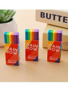 1/5/10/20 彩虹橡皮擦，超干净无残留 2B 手柄橡皮擦，适用于绘画和书写，是艺术学生在学校使用的理想选择，也是返校用品，完美的圣诞节和万圣节礼物，学校用品，派对礼品袋填充物。 - 彩色 - 查看 1